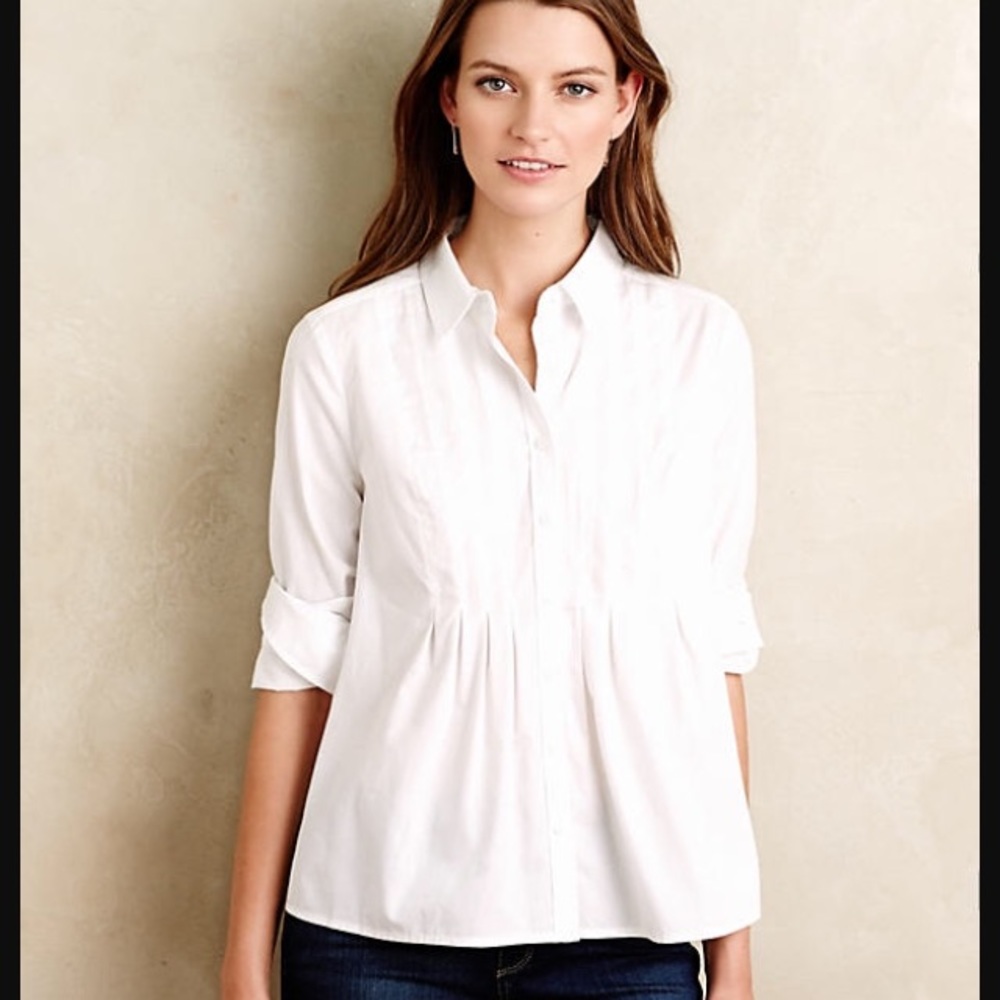 Anthropologie Pleated Sutton Buttondown Shirt 🎉